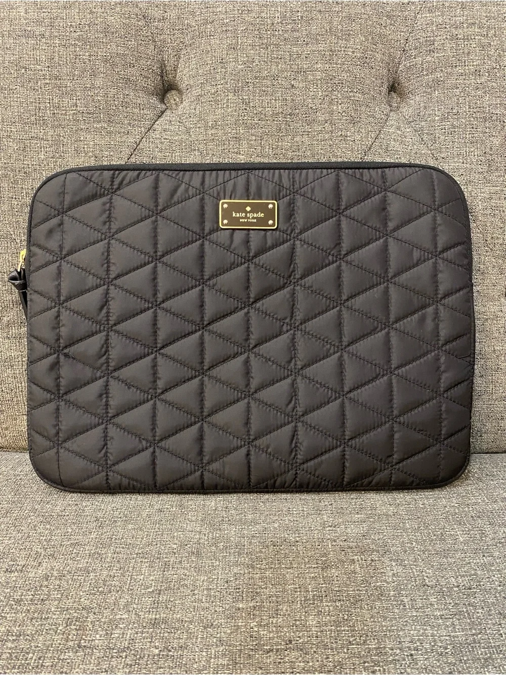 Kate Spade Black Quilted Laptop Case Size 14”X 10.5”